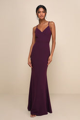 Moments of Bliss Purple Backless Mermaid Maxi Dress