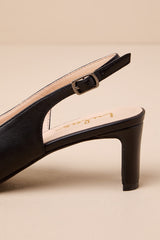 Bastienne Black Pointed-Toe Slingback Pumps