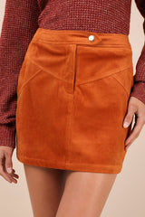 Perfected Cuteness Rust Orange Corduroy High-Rise Mini Skirt