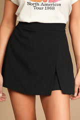 Keep it Stylish Black High-Waisted Skort