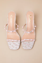 Tresa Silver Floral Strappy High Heel Sandals
