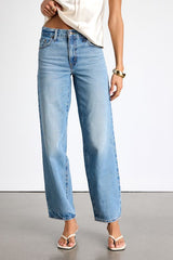 Baggy Dad Medium Blue Mid-Rise Wide-Leg Jeans