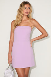 Nadine Lavender Strapless Tie-Back Mini Dress