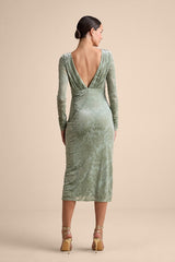 Valerie Sage Velvet Burnout Bodycon Midi Dress