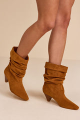 Carrie Tan Suede Slouchy Mid-Calf Boots