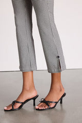 Nomi Black and White Gingham Cropped Flare Pants