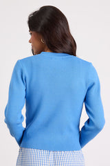 Araya Bright Blue Button-Up Cardigan