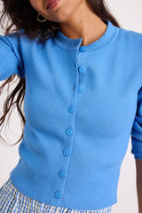 Araya Bright Blue Button-Up Cardigan
