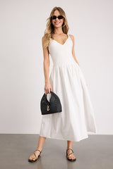 Tyler White Twisted Strap Midi Dress