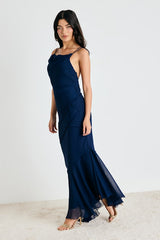 Lanista Navy Strappy Asymmetrical Maxi Dress
