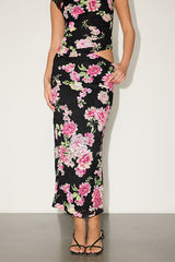 Lacey Black Floral Lace Two-Piece Midi Dress