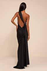 Cressida Black Slinky Knit One-Shoulder Mermaid Maxi Dress