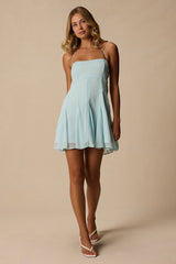 Sophrina Mint Blue Halter Mini Dress