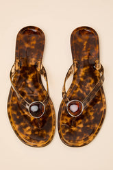Daxley Tortoise Jelly Stone Flip Flops