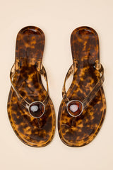 Daxley Tortoise Jelly Stone Flip Flops