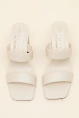 Britt Natural High Heel Slide Sandals