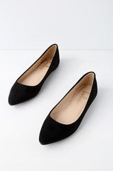 Holly Black Suede Flats