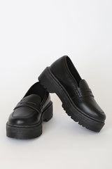 Maysie Black Flatform Loafers