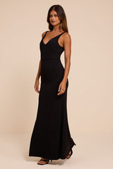 Melora Black Sleeveless Maxi Dress