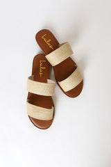 Time to Chill Natural Raffia Slide Sandals