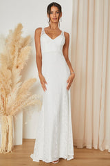 Beloved Eternity White Lace Sleeveless Maxi Dress