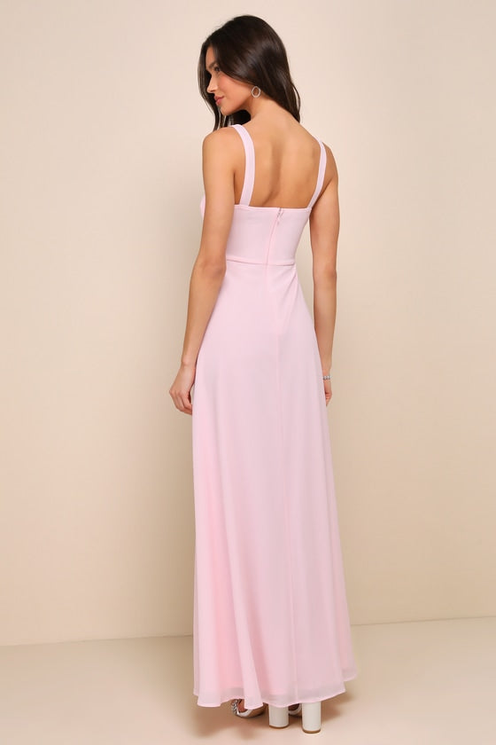 Remarkable Arrival Light Pink Sleeveless Maxi Dress