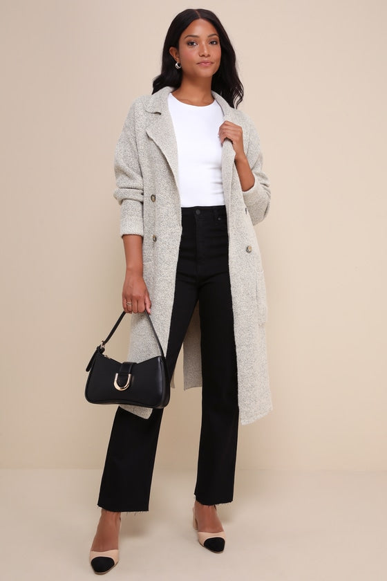 Cuddle Club Beige Marled Long Sleeve Coatigan