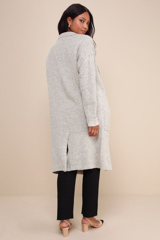 Cuddle Club Beige Marled Long Sleeve Coatigan