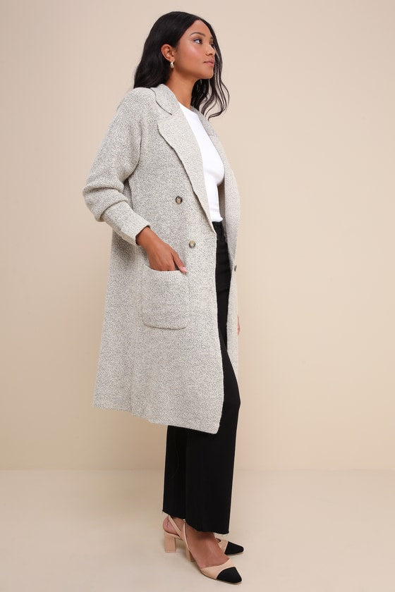 Cuddle Club Beige Marled Long Sleeve Coatigan