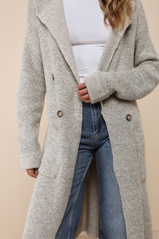 Cuddle Club Beige Marled Long Sleeve Coatigan