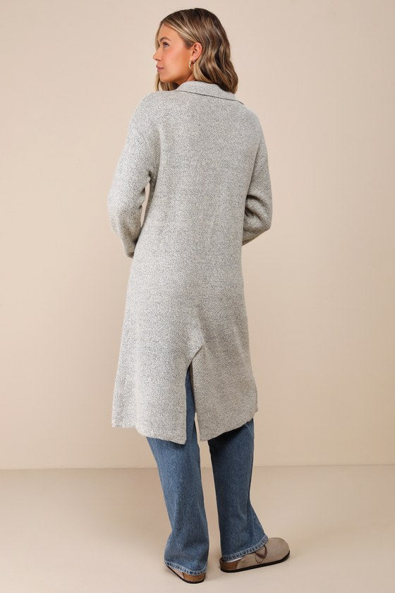 Cuddle Club Beige Marled Long Sleeve Coatigan