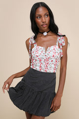 Aesthetic Mentality Black Bubble-Hem Mini Skirt