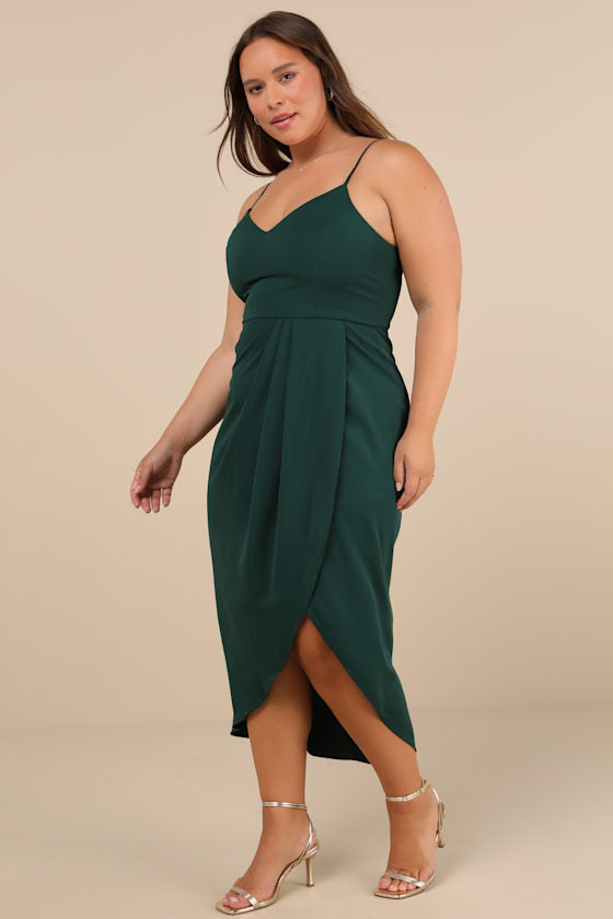 Reinette Dark Green Midi Dress