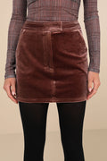 Splendid Mood Mauve Velvet High-Rise Mini Skirt
