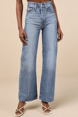 Ribcage Medium Wash Wide-Leg High-Rise Denim Jeans