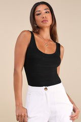 Unlimited Adventure Black Sleeveless Scoop Neck Bodysuit