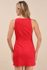 Chic Ease Red Sleeveless Mini Dress