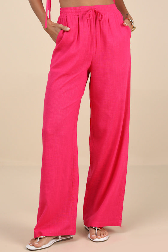 Irida Hot Pink Drawstring Pants