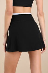 Hailey Black and White Ribbed Mini Skirt