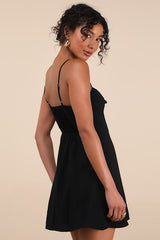 Diora Black Sleeveless Mini Dress