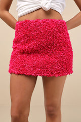 Calantha Magenta 3D Floral Micro Mini Skirt