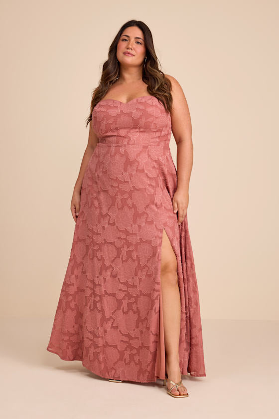 Garden of Romance Rusty Rose Burnout Maxi Dress