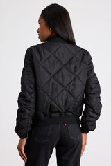 Style Expedition Black Quilted Bomber Jacket