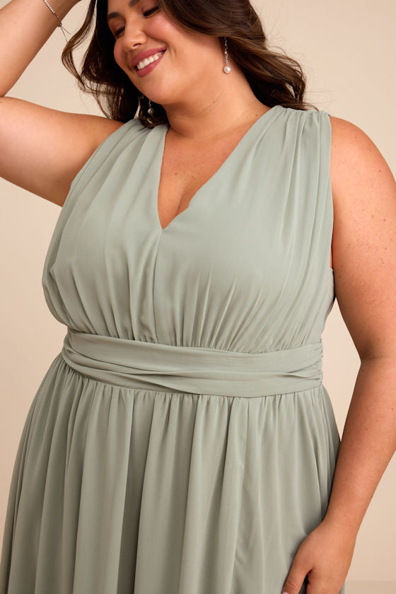 Heavenly Hues Sage Brush Maxi Dress