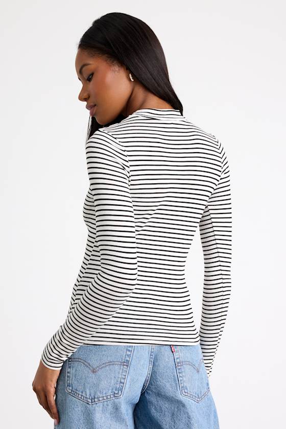 Anything is Posh-ible White Striped Top