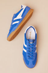 Tornado Sapphire Color Block Suede Leather Sneakers