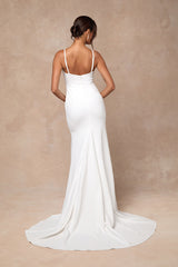 Esmeralda White Lace Mermaid Maxi Dress