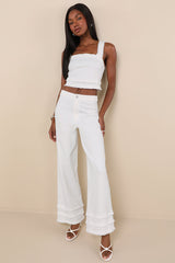 Mckayla White Frayed High-Rise Jeans