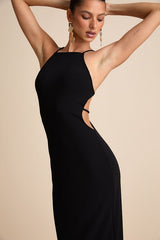 Annina Black Cutout Column Maxi Dress