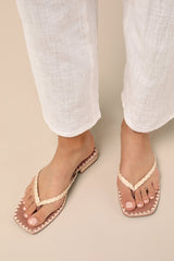 Barty Light Natural Raffia Flip Flop Sandals